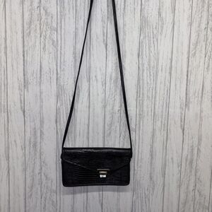 Black Roche Leather Crossbody Bag Vintage